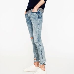 Zara Light Blue Ripped Skinny Jeans